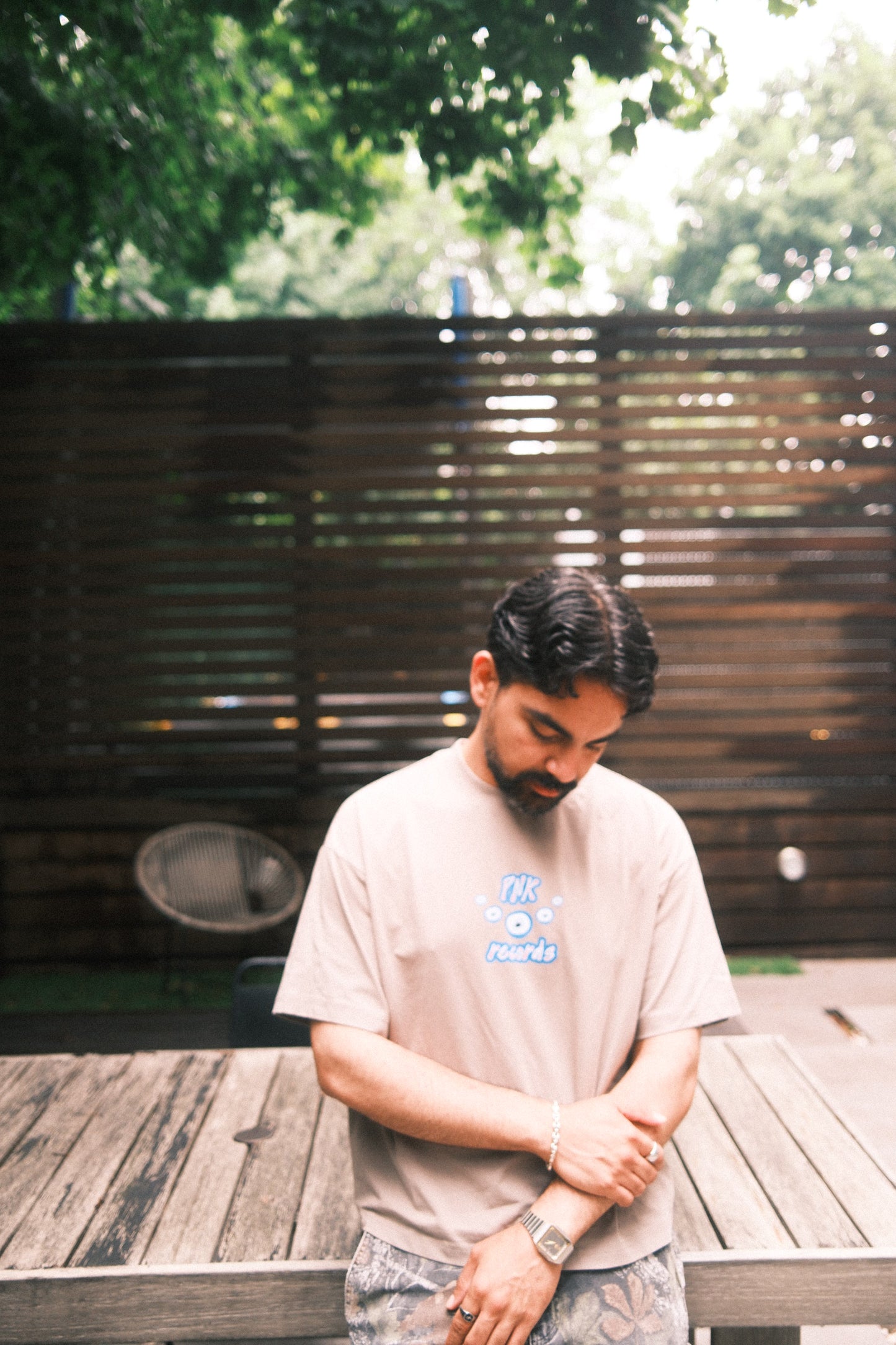 PNK | Evil Eye Boxy Tee | Beige